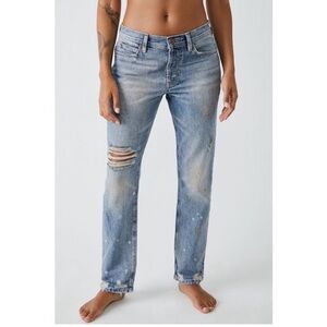 Free People We The Free Tapered Baggy Boyfriend Jeans / Mid Century Blue